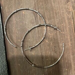 2 1/2 inch silver hoops